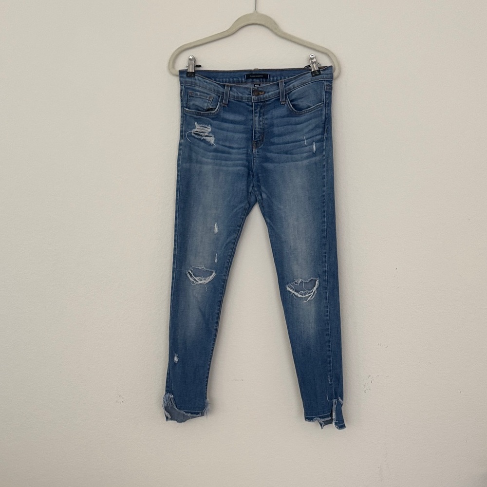 Flying Monkey Light Blue Distressed Ankle Jeans
